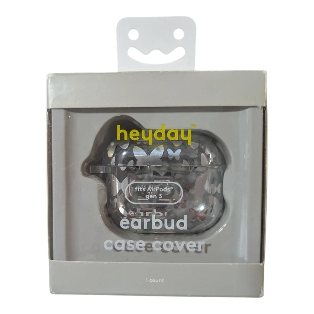K4. Heyday AirPods 3rd‎ Generation Hardshell Case with Clip - Silver Butterfly